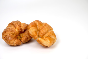 fresh croissant isolated on white background