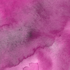 Pink watercolor abstract background with waves and strokes on white paper background. Trendy look. Chaotic abstract organic design.