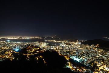 Fototapeta premium Night skyline in Rio de Janeiro, Brazil