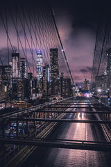 Brooklyn Bridge in New York City at Night