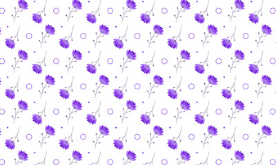 Colorful Flower Pattern On White Background