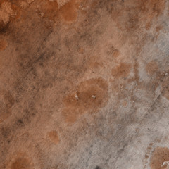 Autumn orange watercolor abstract background with waves and strokes on white paper background. Trendy look. Chaotic abstract organic design.