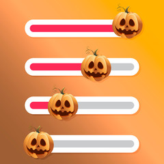Halloween pumpkin, slider button for social story