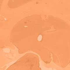 Orange marble ink paper textures on white background. Chaotic abstract organic design.