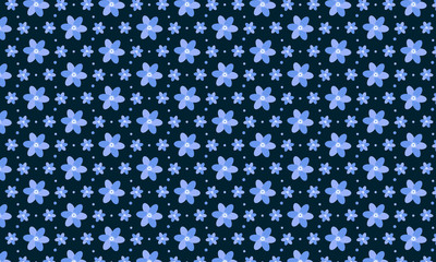 Floral Pattern On Dark Color Background