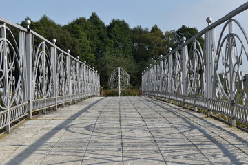 bridge with forged railing in the form of a road