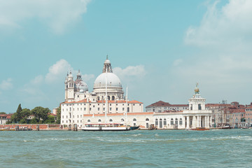 Fototapeta na wymiar View from the boat on Santa Maria della Salute