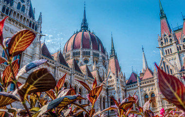 Gothic old building of the Hungarian parliament, Budapest