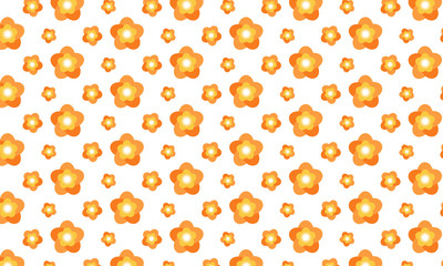 Orange Anemone Flower Pattern Background 