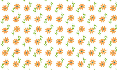 Orange Geranium Flower Pattern Background
