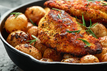 Baked stuffed chicken breast stuffed with cheese sauce a