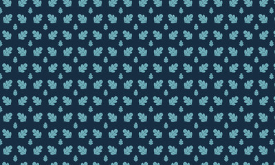 Cyan Ipomoea Leaves Pattern Background
