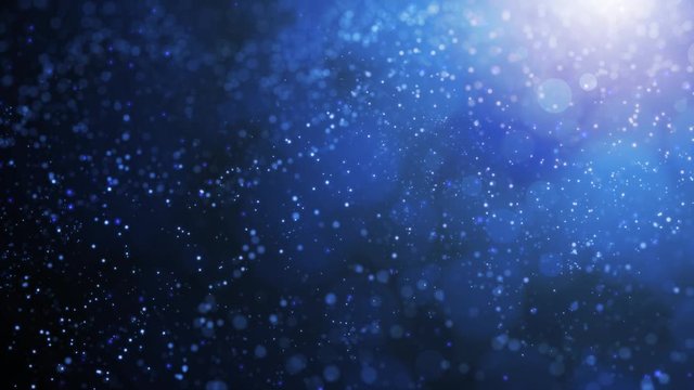 Abstract blurry dots random moving with shiny light.