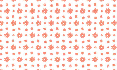 Clean Orange Cosmos Flower Pattern Background