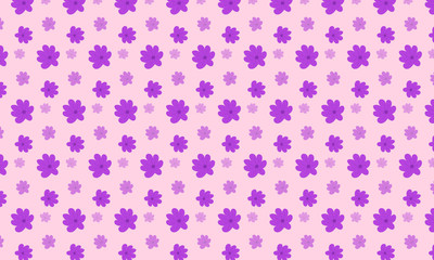 Pink Background and Purple Browalia Flower Pattern Background