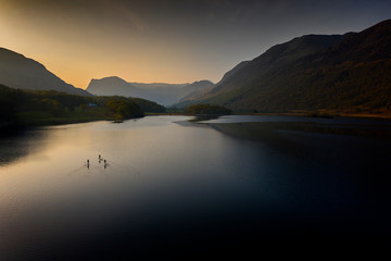 Sunrise over Crummock Water in the English Lake District