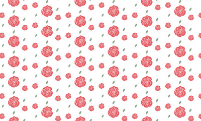 Red Rose with Leaves Pattern Background