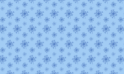 Lite blue Background and Pasque Flower Pattern Background