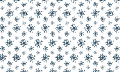 Prussian blue Pasque Flower Pattern Background