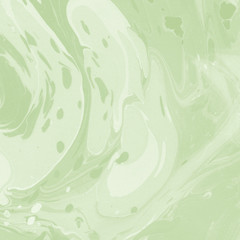 Fototapeta na wymiar Bright green marble ink paper textures on white background. Chaotic abstract organic design. 