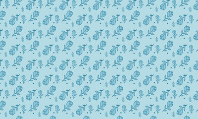 Teal Lisianthus with dots Pattern Background