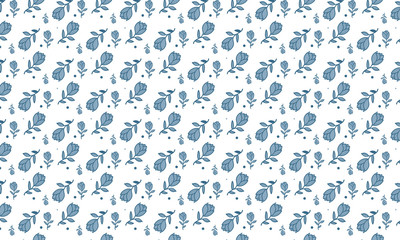 Blue Lisianthus Flowers White Background with dots Pattern Background