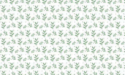 Green Curve Elder Leaves with dots Pattern Background