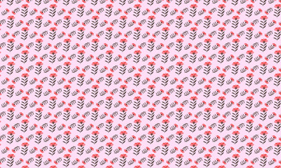 Fototapeta na wymiar Indigo Red Background Pansy Flower Pattern Background