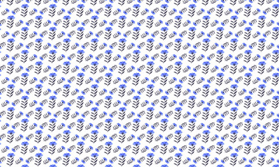 Blue Pansy Flower Pattern Background