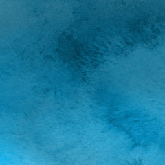 Colorful blue watercolor winter paper textures on white background. Chaotic abstract organic design.	