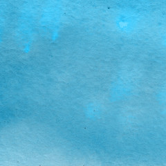 Colorful blue watercolor winter paper textures on white background. Chaotic abstract organic design.	