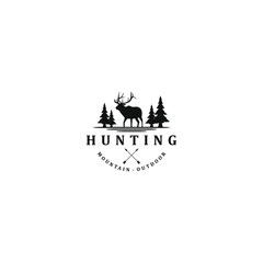 Hunting deer adventure - outdoor logo design