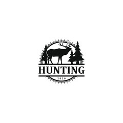 Hunting deer adventure - outdoor logo design