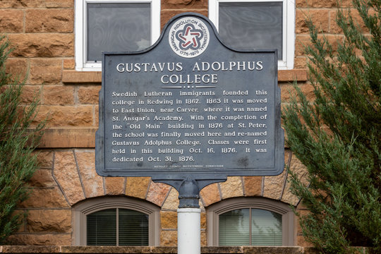 Historical Marker at Gustavus Adolphus College