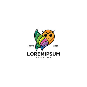 Owl Emblem Label logo design vector