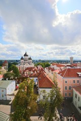 Naklejka na ściany i meble Panoramic view of Tallinn old town, Tallinn, Estonia