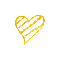 Super cute hand drawn heart card with golden texture. Elegant doodle hearts on white background for your lover. St.Valentine's Day card