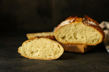 bread - freshly baked tasty pastries, menu concept. food background. copy space