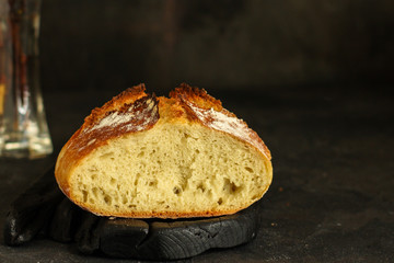 bread - freshly baked tasty pastries, menu concept. food background. copy space
