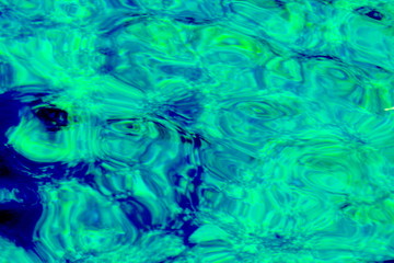 Fototapeta na wymiar Sea Water Movement Reflection Green Blue Painting Colors