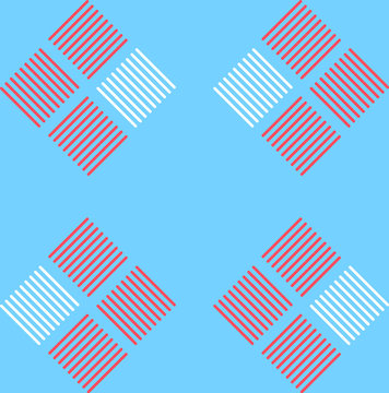 seamless pattern with lines box shaped blue and red on white
