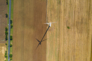 wind turbine on the arable field