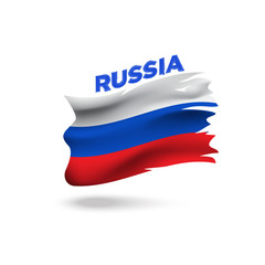 Torn Russia patriotic flag 3d vector illustration template
