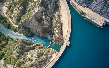 Foto op Canvas top view of the big dam © Alexander Lupin
