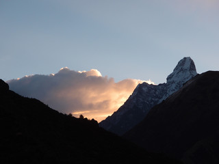 sunset in mountains