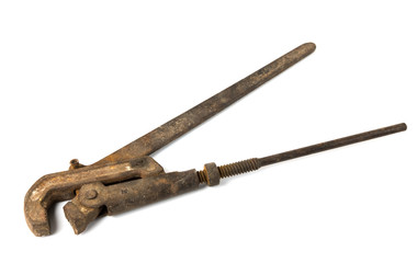 Old rusty adjustable wrench