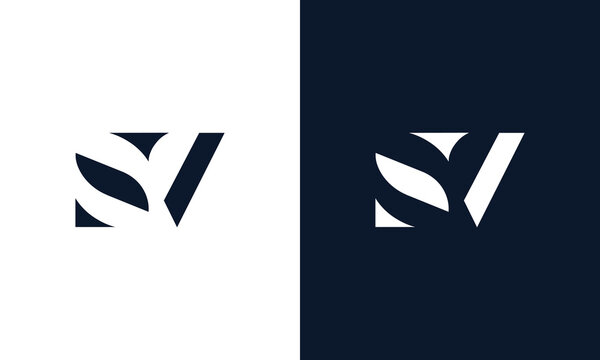 Abstract letter SV logo. This logo icon incorporate with abstract shape in the creative way.