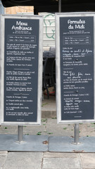 menu de restaurant