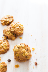 Homemade cookies with flakes and cereals