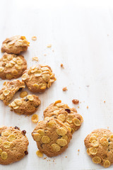 Homemade cookies with flakes and cereals